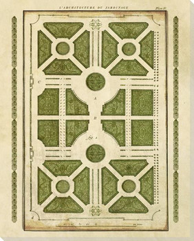 Plan L'Architecture du Jardinage 2 Wrapped Canvas Giclee Art Print