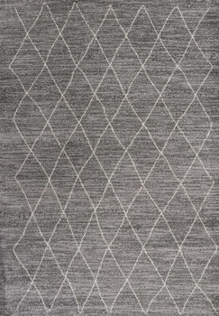 5' x 8' Grey Geometric Diamond Indoor Area Rug