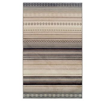 5' x 8' Gray Southwest Geometric Stain Resistant Area Rug