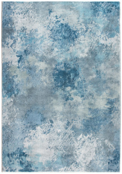 6' x 9' Blue Abstract Dhurrie Area Rug