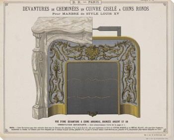 Plan Fireplace Rendering & Louis XV Wrapped Canvas Giclee Art Print