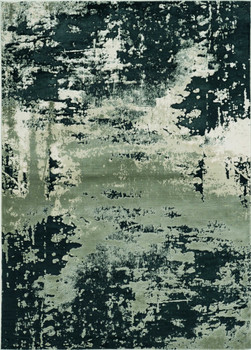 6' x 9' Polyester Silver Charcoal Area Rug
