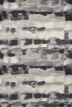 6' x 9' Grey Abstract Design Indoor Polypropylene Area Rug