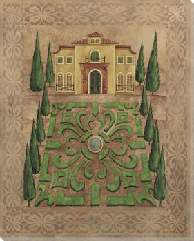 Venetian Mansion Garden Plan III Wrapped Canvas Giclee Print Wall Art