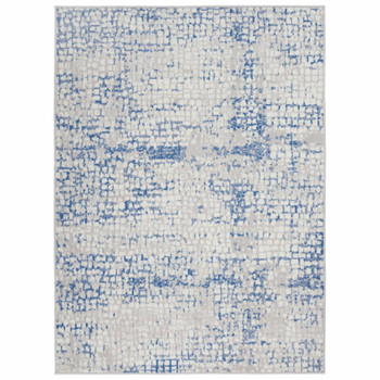 6' x 9' Blue Gray Abstract Dhurrie Area Rug