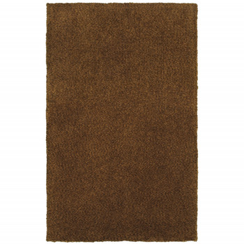 6' x 9' Brown Shag Tufted Handmade Stain Resistant Area Rug