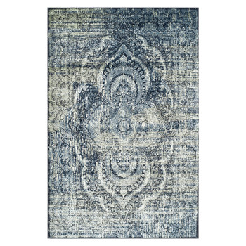6' x 9' Taupe Abstract Power Loom Distressed Stain Resistant Area Rug