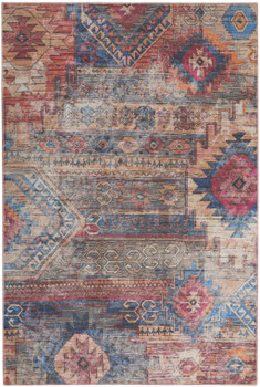 6' x 9' Multicolor Southwestern Distressed Washable Area Rug