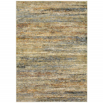 6' x 9' Gold and Green Abstract Area Rug