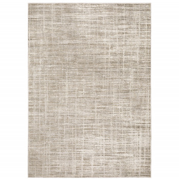 6' x 9' Beige Grey Ivory Tan & Brown Abstract Power Loom Area Rug