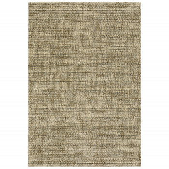 6' x 9' Beige Brown Tan and Blue Green Abstract Power Loom Stain Resistant Area Rug