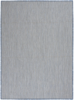 6' x 9' Blue Geometric Power Loom Area Rug