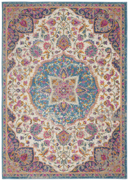 7' x 10' Pink and Green Dhurrie Area Rug