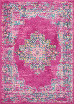 7' x 10' Fuchsia Power Loom Polypropylene Area Rug