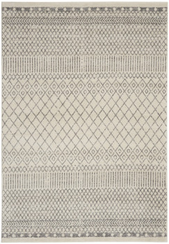 7' x 10' Gray Geometric Power Loom Area Rug