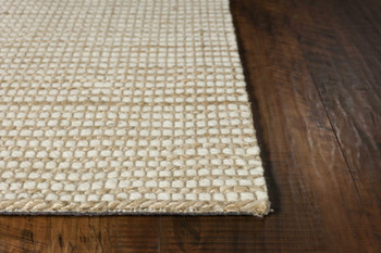 7' x 10' Ivory Hand Woven Wool and Jute Indoor Area Rug