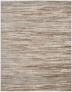 7' x 10' Brown Abstract Power Loom Area Rug