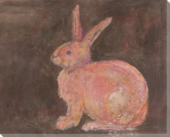 Pink Rabbit Wrapped Canvas Giclee Print Wall Art