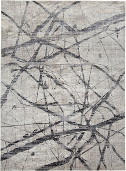 7' x 10' Taupe Gray and Ivory Abstract Stain Resistant Area Rug