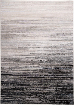 7' x 10' Black and Dark Gray Abstract Stain Resistant Area Rug