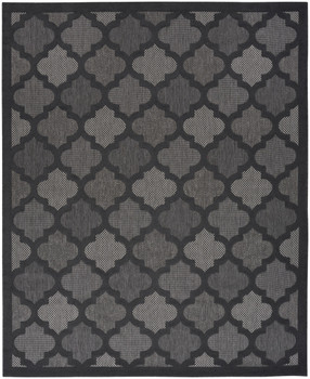 7' x 10' Black Geometric Flat Weave Area Rug