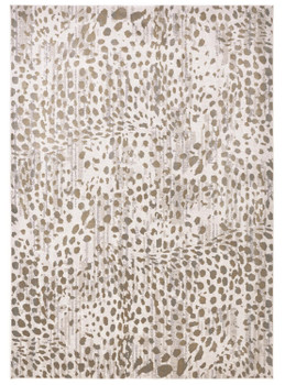 7' x 10' Brown and Ivory Abstract Stain Resistant Area Rug