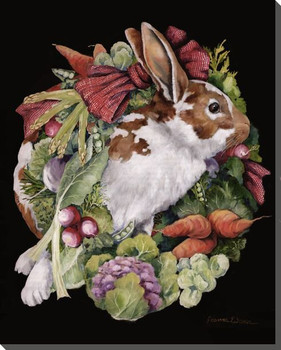 Bountiful Harvest Bunny Rabbit Wrapped Canvas Giclee Print