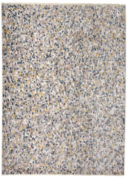 8' x 10' Taupe Tan and Orange Abstract Stain Resistant Area Rug
