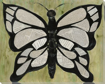 Butterfly Text Wrapped Canvas Giclee Print Wall Art