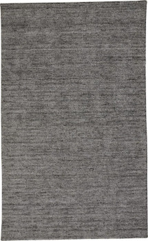 8' x 10' Gray and Black Hand Woven Area Rug