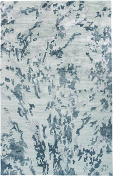 8' x 10' Blue Green and Silver Abstract Tufted Handmade Area Rug