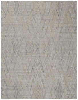 8' x 10' Gray and Ivory Abstract Hand Woven Area Rug