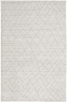 8' x 10' Ivory and Gray Striped Hand Woven Area Rug