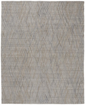 8' x 10' Gray & Blue Abstract Hand Woven Area Rug