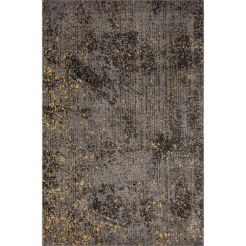 8' x 10' Gray and Yellow Abstract Sprinkle Area Rug