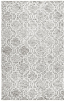 8' x 10' Gray & Ivory Wool Geometric Tufted Handmade Area Rug