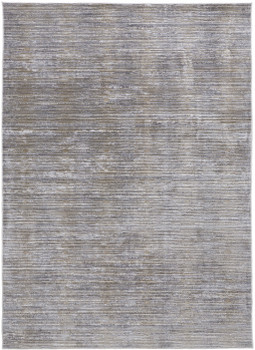 8' x 10' Taupe Silver and Tan Abstract Power Loom Area Rug