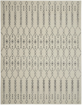 8' x 10' Gray Geometric Power Loom Rectangle Area Rug