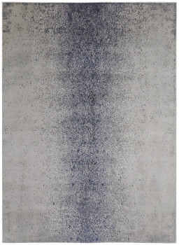 8' x 10' Ivory and Blue Abstract Power Loom Area Rug