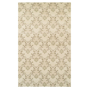 8' x 10' Beige Green and Brown Floral Vines Stain Resistant Area Rug