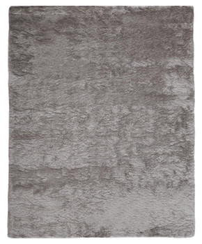 8' x 10' Gray and Silver Shag Tufted Handmade Area Rug