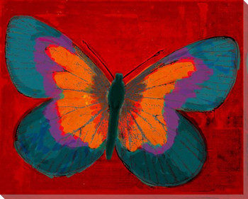 Brilliant Purple Butterfly Wrapped Canvas Giclee Print Wall Art