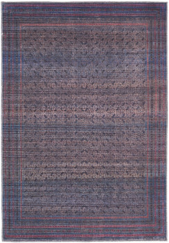 8' x 10' Blue Pink and Purple Floral Power Loom Area Rug