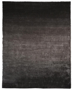 8' x 10' Gray and Black Shag Tufted Handmade Area Rug