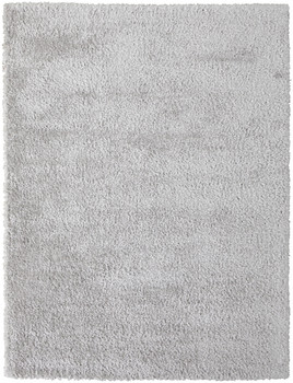 8' x 10' Silver and Gray Shag Power Loom Stain Resistant Area Rug