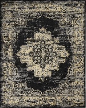 8' x 10' Cream Damask Power Loom Area Rug