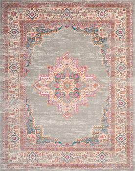 8' x 10' Gray Power Loom Area Rug