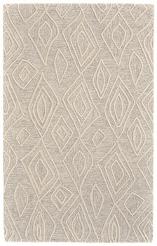 8' x 11' Tan and Ivory Wool Geometric Tufted Handmade Stain Resistant Area Rug