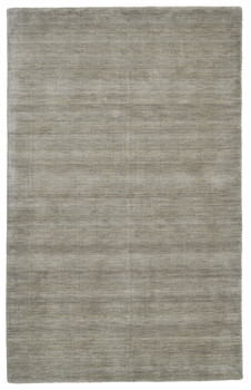 8' x 11' Gray and Ivory Wool Hand Woven Stain Resistant Area Rug