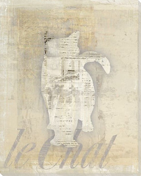 Chat Deux Cat Wrapped Canvas Giclee Print Wall Art
